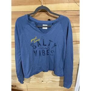 Salt Life "Good Times, Salty Vibes" V-Neck Pullover Sweatshirt, M